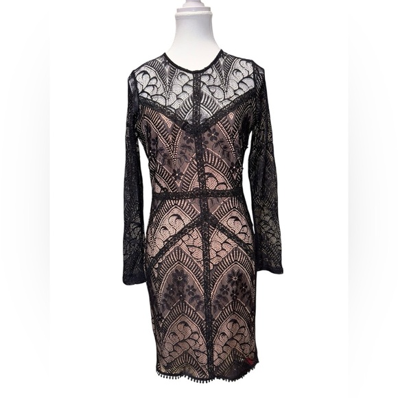 ASTR The Label Black Lace Long Sleeve Dress – Size Medium - Picture 6 of 10
